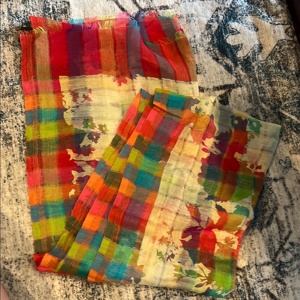 BNWt Colorful Striped Asian Scarf